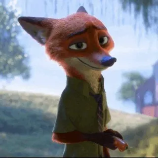 🦊 46ffd7e8 Nick Wilde Zootopia vos, cartoon, dier, personage, film, zootropolis, nick wilde telegram sticker