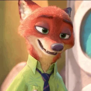 🦊 99a9a243 Nick Wilde Zootopia vos, cartoon, personage, animatie, dier, film, zootropolis telegram sticker