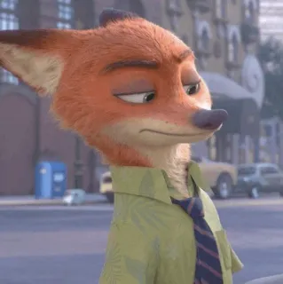 🦊 da962835 Nick Wilde Zootopia vos, nick wilde, zootropolis, disney, cartoon, dier telegram sticker
