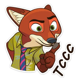 🤫 61d11c6b Nick Wilde Zootopia Tccc volpe, personaggio, animato, cartone animato telegram sticker