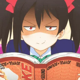 🎈 18b9ed6e JOYFUL SOUND Anime, Mädchen, Lesen, Freudiger Laut whatsapp sticker