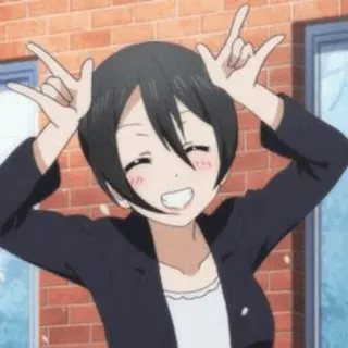 🎈 542342ec Anime, Cartoon, Mädchen, Lächeln, Fröhlich, Glücklich, Kawaii whatsapp sticker