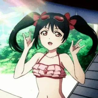🎈 57defa52 Nico Yazawa Love Live! Anime, Mädchen, Süß, Idol, Bikini whatsapp sticker