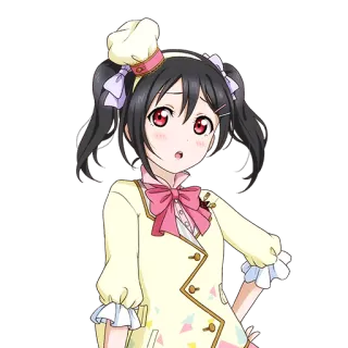 😦 72c93091 Yazawa Nico Love Live! อนิเมะ, ผู้หญิง, เชฟ, น่ารัก, ของหวาน whatsapp sticker