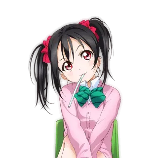 😗 e84db907 Nico Yazawa Love Live! อนิเมะ, ผู้หญิง, น่ารัก, ไอดอล, ชุดนักเรียน, การ์ตูน whatsapp sticker