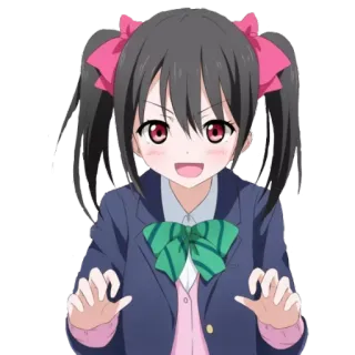 😈 111e1dfd Nico Yazawa Love Live! Anime, Dessin animé, Personnage, Fille, Mignon, Love Live, Nico Yazawa, Sourire telegram sticker