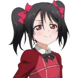 😏 1e8e16fa Nico Yazawa Love Live! Anime, Dessin animé, Fille, Rouge, Mignon, Idole, École telegram sticker