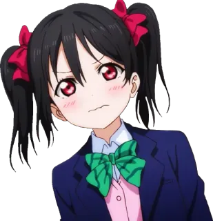 😖 4cef2232 Yazawa Nico Love Live! Anime, Dessin animé, Fille, Mignon, Uniforme scolaire telegram sticker