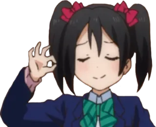 👌 6a1b98c9 Nico Yazawa Love Live! Anime, Dessin animé, Personnage, Nico Yazawa, Love Live !, Geste OK telegram sticker