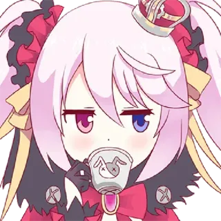 💗 4b8d9acc Аниме, Мультфильм, Милый, Персонаж, Чай, Корона telegram sticker