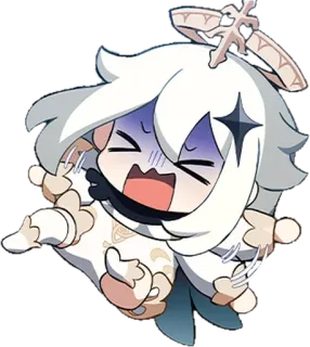 💗 90bf4e51 Paimon Genshin Impact паймон, genshin impact, аниме, видеоигра, милый, каваий, наклейка telegram sticker