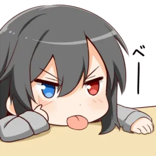 💗 d0192e79 Аниме, Манга, Милый, Чиби, Язык, Выражение, Стикер telegram sticker