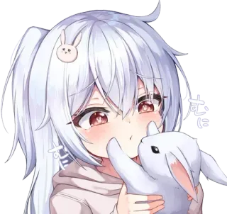 🐰 439f6242 むに anime, cute, girl, rabbit, kawaii, manga whatsapp sticker