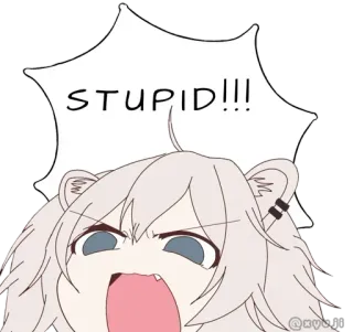 😡 47de84c4 STUPID!!! anime, cartoon, cute, angry, expression, exclamation whatsapp sticker