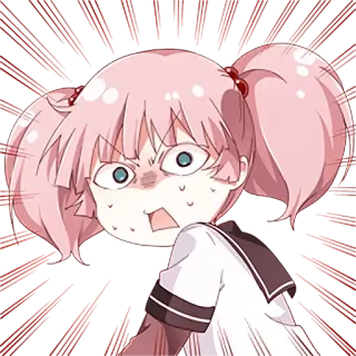 😱 56a1010b anime, manga, girl, angry, shocked, pigtails, school uniform whatsapp sticker