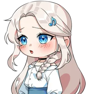 😳 731938d7 anime, cartoon, sticker, girl, cute, chibi, character, music whatsapp sticker