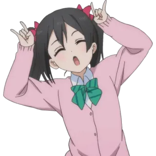 🤘 2b039f52 Nico Yazawa Love Live! anime, girl, school uniform, idol, cute, happy, nico nico nii telegram sticker