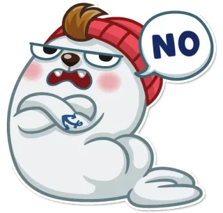 😤 a20fc4b2 NO seal, cartoon, no, disagreement, animal, character telegram sticker