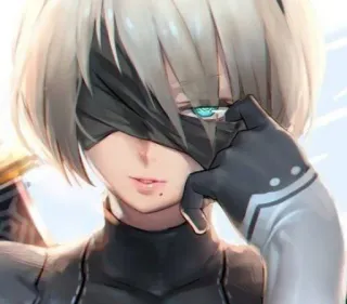 🎨 b870ba25 2B Nier Automata Anime, Videojuego, Android, Espada, Antifaz whatsapp sticker