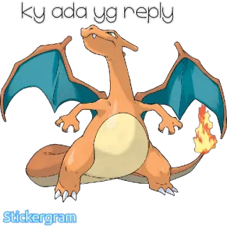 🌚 5c704ee5 Charizard Pokemon ky ada yg reply pokemon, charizard, dragón, fuego, videojuego telegram sticker