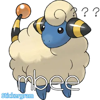 😒 b08d26d0 mbee Dibujo animado, Pokémon, Wooloo, Lindo, Signo de interrogación, Confundido, Esponjoso telegram sticker