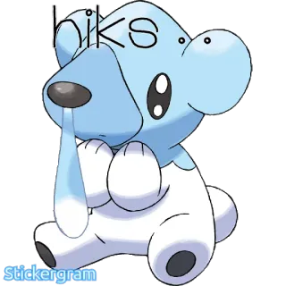 😢 efc9307a hiks pokemon, cubchoo, hielo, animal, dibujos animados telegram sticker