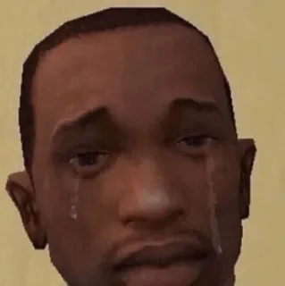 🚬 89432981 CJ Grand Theft Auto: San Andreas weinen, traurig, cj, san andreas, spiel telegram sticker