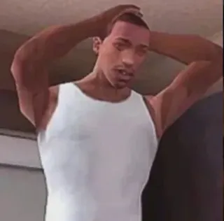 😱 345cff82 CJ Grand Theft Auto: San Andreas CJ, Grand Theft Auto, San Andreas, postać z gry, GTA telegram sticker