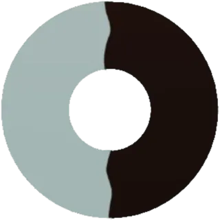 🍩 0902cb2e 원, 검정, 흰색, 도넛 telegram sticker