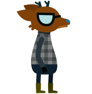 🦌 64153477 Gregg Lee Night in the Woods Night in the Woods, Gregg Lee, animale antropomorfo, cervo, videogioco, gioco indie telegram sticker