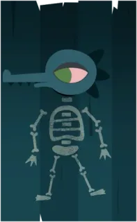 👁 c3d82104 scheletro, mostro, creatura, fantasy, cartone animato, Halloween telegram sticker