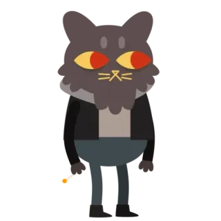 😫 cc4aee7b Mae Borowski Night in the Woods Mae, Borowski, Night in the Woods, gatto, antro, cartone animato telegram sticker