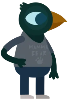 🙄 dad7f30a MAMMA BEAR animale, orso, mostro, ciclope, cartone animato, maglietta, occhio, carino, famiglia telegram sticker