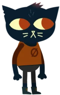 🐱 f1c334a9 Mae Borowski Night in the Woods gatto, cartone animato, Night in the Woods, Mae Borowski, gioco indie, animale, personaggio telegram sticker