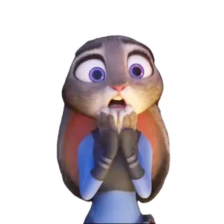 😰 cc348847 Judy Hopps Zootopia 토끼, 바니, 경찰, 경관, 충격, 무서운 whatsapp sticker