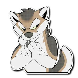 😈 e812b03d wolf, cartoon, dier, furry, plannen, samenzwering telegram sticker