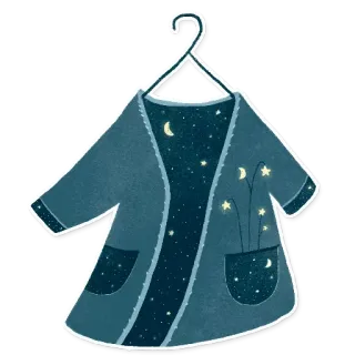 😞 788ab08e 재킷, 우주, 별, 달, 옷, 밤, 몽환적인, 일러스트 telegram sticker