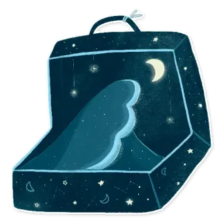😶 dfbe565e 밤, 별, 달, 파도, 꿈, 상자 telegram sticker