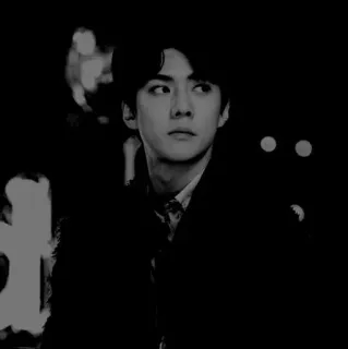 🌜 18dad386 man, portret, zwart-wit, Koreaans, beroemdheid whatsapp sticker