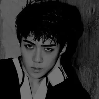 🌛 c94a81ba portret, persoon, man, gezicht, zwart-wit, monochroom whatsapp sticker