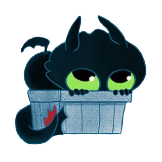 😨 e9174fea Toothless How to Train Your Dragon дракон, милый, мультяшный, животное, ночная фурия telegram sticker