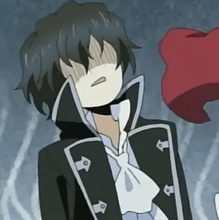 🕷 9516d587 Аниме, Персонаж, Черные волосы, Пальто telegram sticker