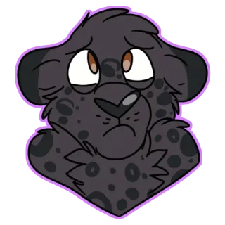 😢 40c2206f леопард, грустный, животное, мультфильм, милый, пушистый telegram sticker