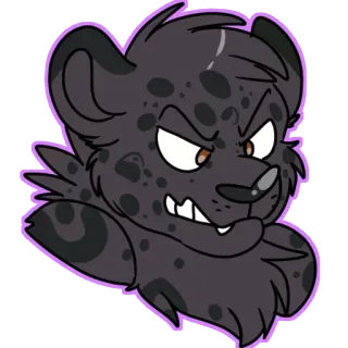 😡 475a9a6e леопард, животное, мультфильм, стикер, пушистый, пятна, милый, злой telegram sticker