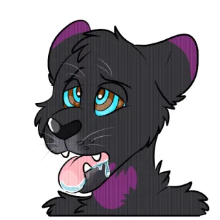 🌀 51701f91 Мультик, Животное, Пантера, Кошка, Милый, Пускает слюни, Язык telegram sticker