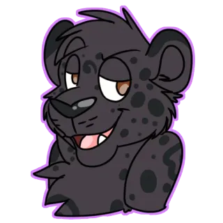 😏 8ac16a81 черная пантера, пушистый, мультик, милый, животное, стикер telegram sticker