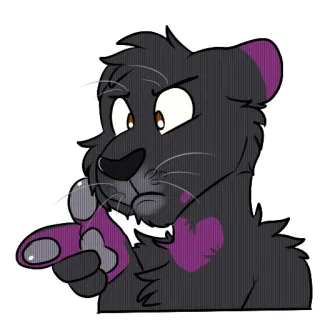 😤 911a1b4e Фурри, Антро, Животное, Мультфильм, Персонаж, Стикер, Фиолетовый, Чёрный telegram sticker