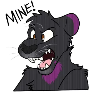 😡 c389d6d6 MINE! Фурри, Антро, Животное, Кот, Мультик, Стикер, Моё telegram sticker