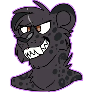 😈 cdb82de4 животное, пушистый, мультфильм, персонаж, рисунок, леопард, иллюстрация telegram sticker