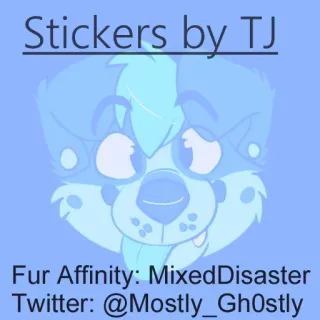 🐶 fe18e064 Stickers by TJ
Fur Affinity: MixedDisaster
Twitter: @Mostly_Gh0stly стикеры, фурри, комиссия, арт, TJ, MixedDisaster, Mostly_Gh0stly telegram sticker